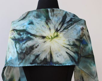 Hand painted silk scarf