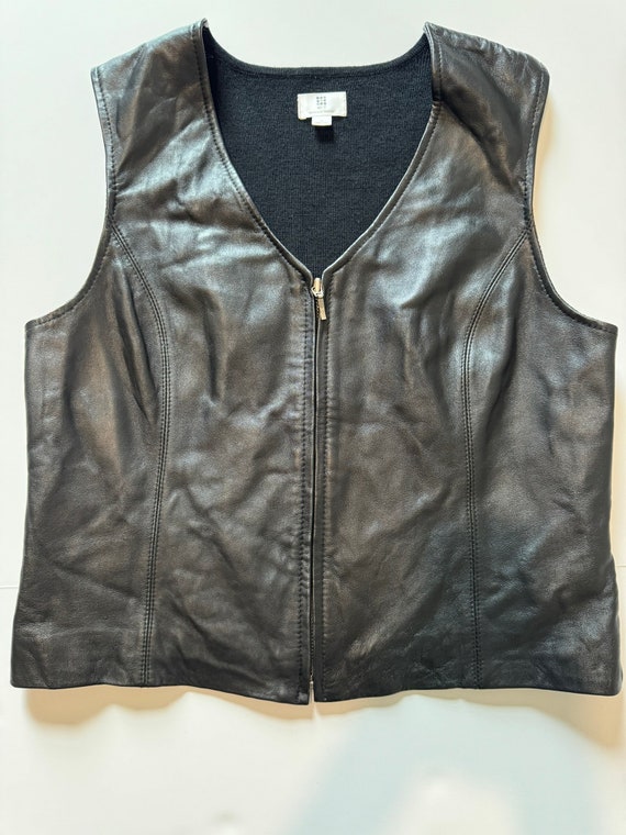 Black Lambskin Leather Vest