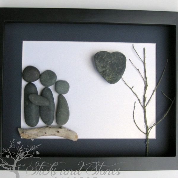 Personalized Family Gift - Custom Stone Art Work - Pebble Art Work - Unique Gifts For Family - SticksnStone Family