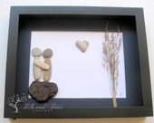 Limited Edition Unique Couple's  Gift - Personalized Engagement Gift - Couple's Pebble Art - West Coast Art