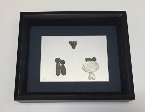 unique gift baby foot home decor pebble art Baby Footprint newborn statistics wall decor birth framed artwork collage