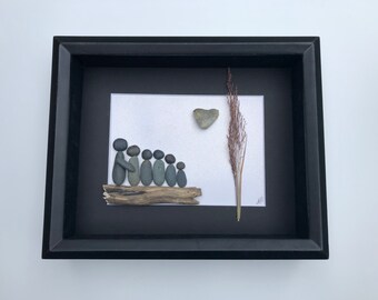 Christmas Gift Family of 6 Gift Personalized Family of Six Pebble Artwork Presents For Mom and Dad  Family Sticks and Stones Gallery