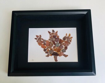 Made in Canada Canadian Art Beach Glass Maple Leaf West Coast Art Sea Glass Canada Vancouver Island Artwork Beach Home Decor Coastal