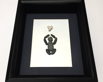 Yoga Home Decor Yoga Studio Decor Original Abstract Etsy Framed Art Pebble Art Yoga Art Yoga Gift Gifts for Her Personalised Art Minimalist