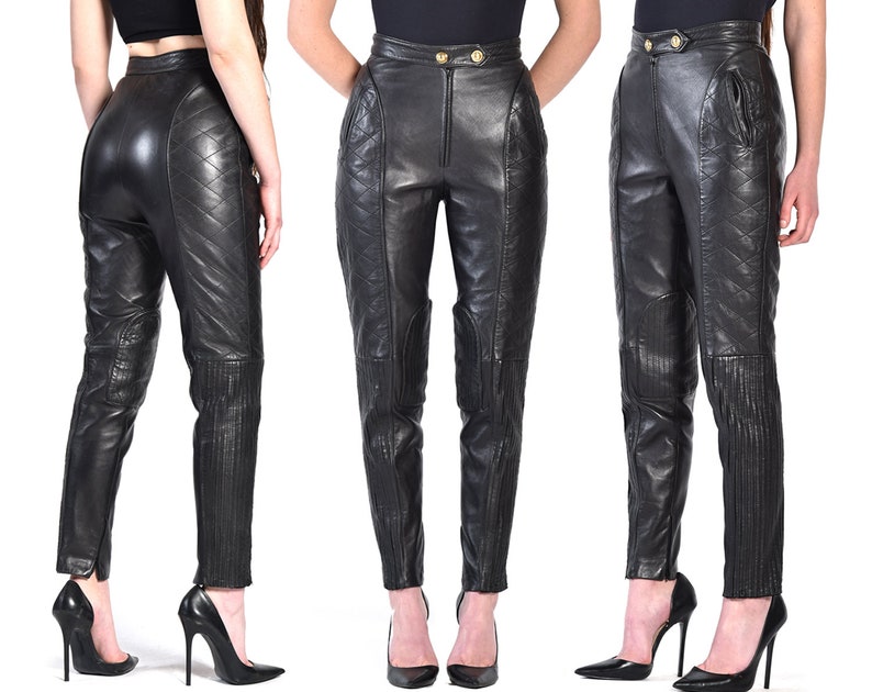 Pantalon En Cuir Femme Taille Haute