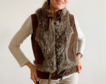 Live a Litte NWT Leather Vest Faux Fur Lining Fall Winter With Tags Steal Classic Warm Fancy Etsy