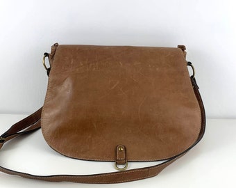 Borsa Hobo in morbida pelle invecchiata, borsa a tracolla marrone, borsa a tracolla morbida, borsa a tracolla media e grande per donna, borsa da equitazione