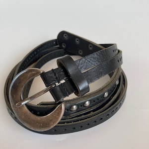 Silver Studs Black Leather Belt Studs Belt Black Studded