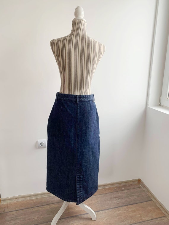 Levis Dark Wash Blue Denim Long A Skirt for Women… - image 3