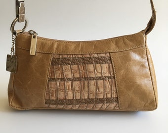 Bel Sac Tan Leather Shoulder Bag for Women, Small Beige Handbag, Over The Shoulder Tiny Purse