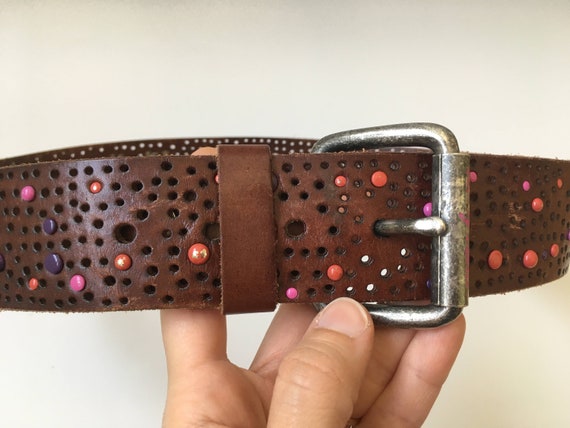 Vintage Studded Leather Belt, EDC by Esprit Boho … - image 7