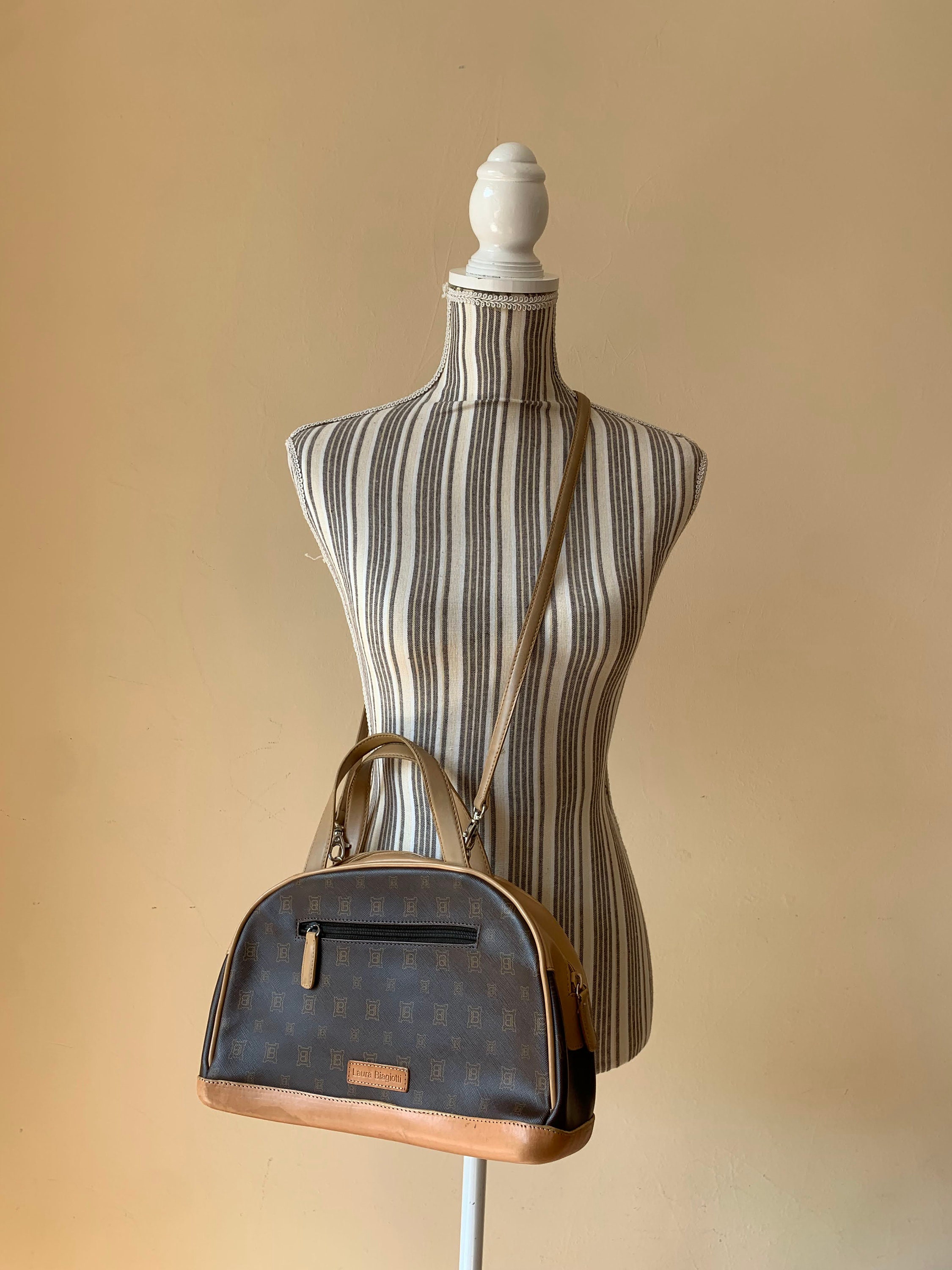 Laura Biagiotti Top Handle Bag, Vintage 90s Italian Designer Laura Biagiotti Top Handle Bag, Vintage 90s Italian Designer