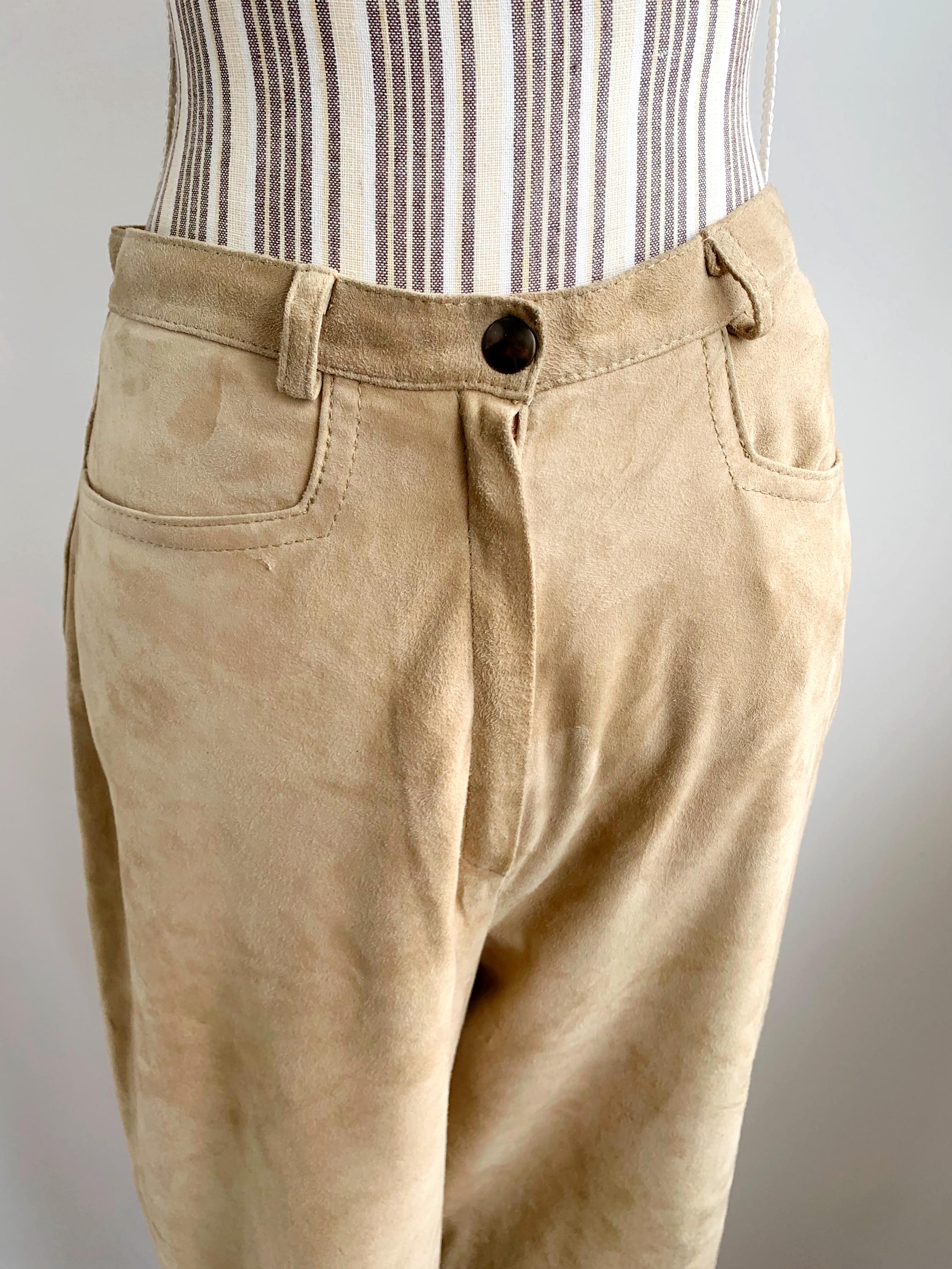 Nubuck Leather Pants - Etsy