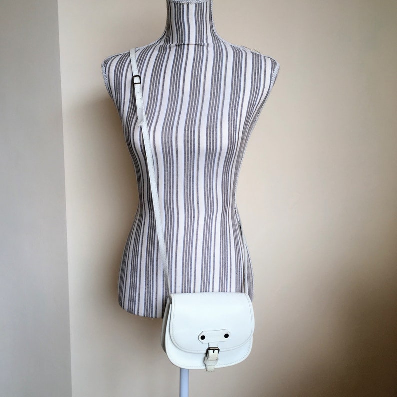 Small White Leather Crossbody Bag by Bel Sac Tiny Petite Etsy