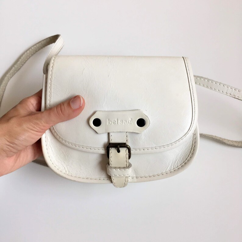 Small White Leather Crossbody Bag by Bel Sac Tiny Petite Etsy