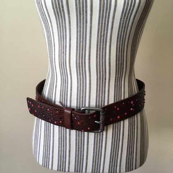 Vintage Studded Leather Belt, EDC by Esprit Boho … - image 9