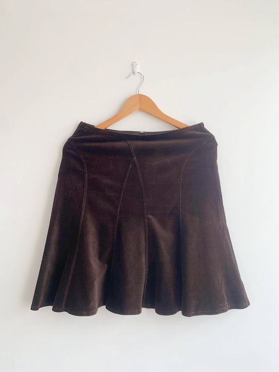 Vintage Brown Corduroy Skirt for Women Size S, Co… - image 1