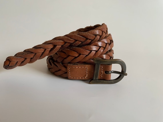 Vintage Thin Leather Belt, Festival Belt, Boho Western Leather Belt, Brown Leather Belt, Bohemian Waist Cincher, Real Leather Belt for Women