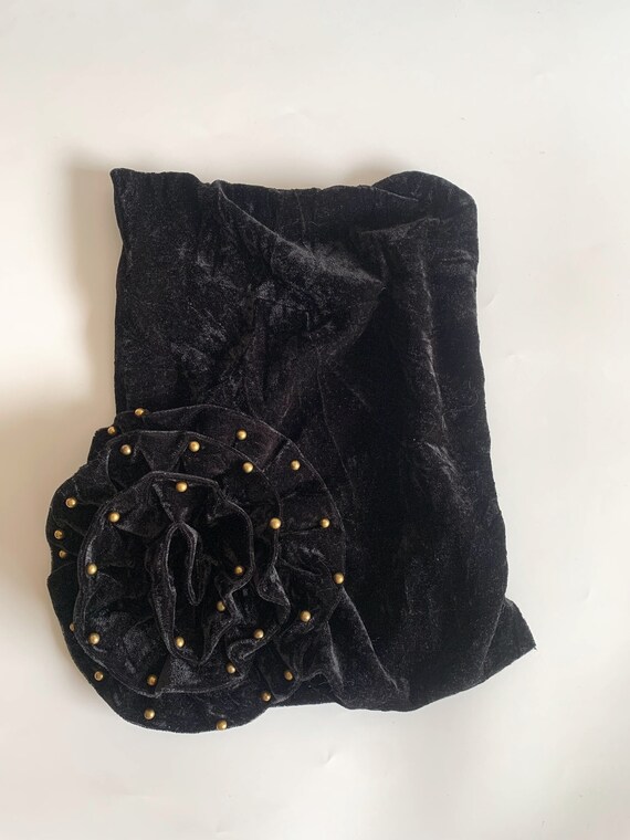RESERVED For Mon, Vintage Black Velvet Hat for Wo… - image 6