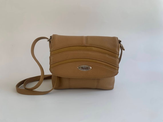 Toffee Brown Faux Leather Crossbody Bag, Vinyl Small Cross Body Purse for Women, Vegan Leather Satchel Bag, Vintage Minimalist Shoulder Bag