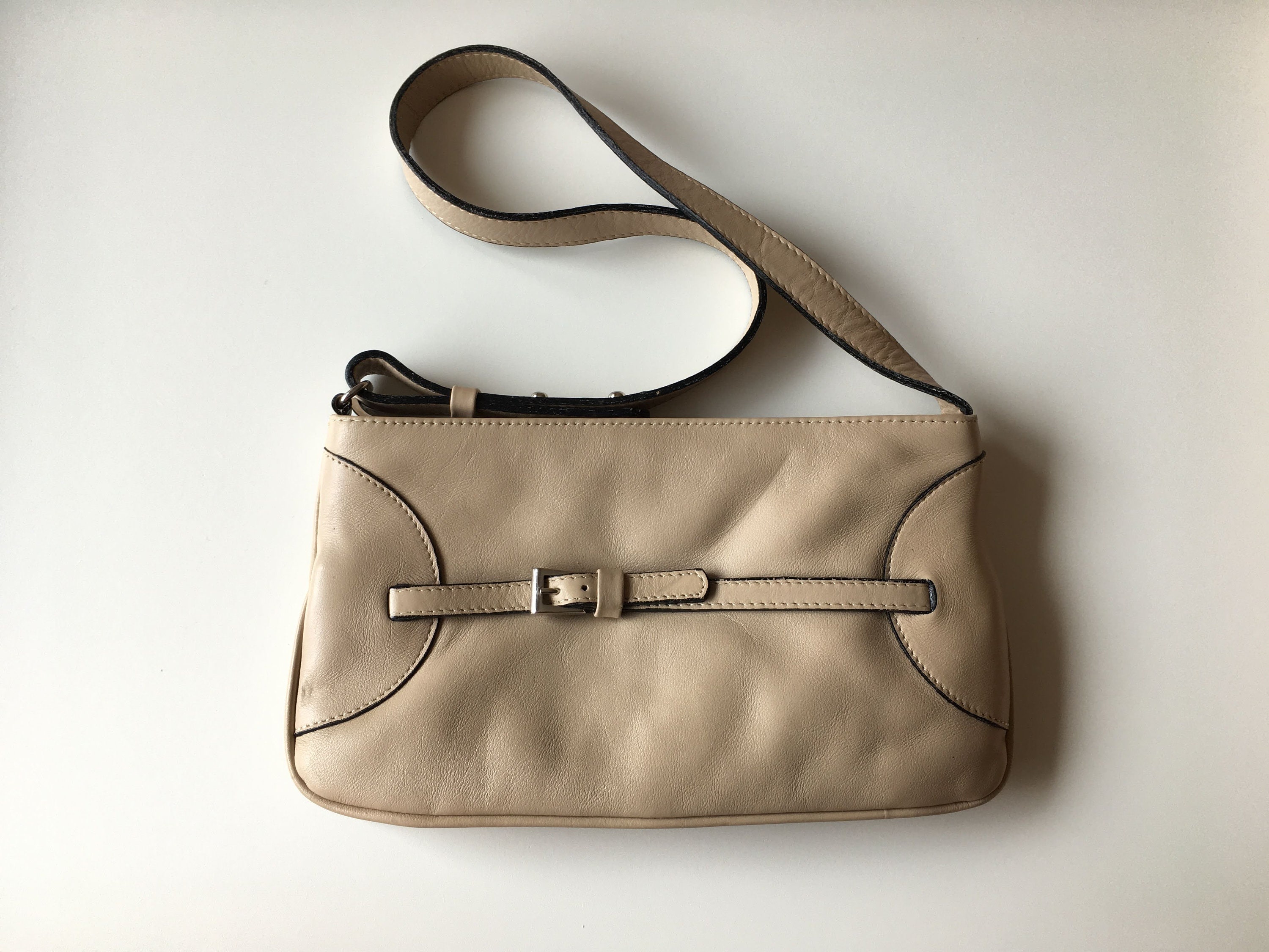 Vintage 90s Purse Leather Beige Purse Beige Womens Bag Tan Etsy