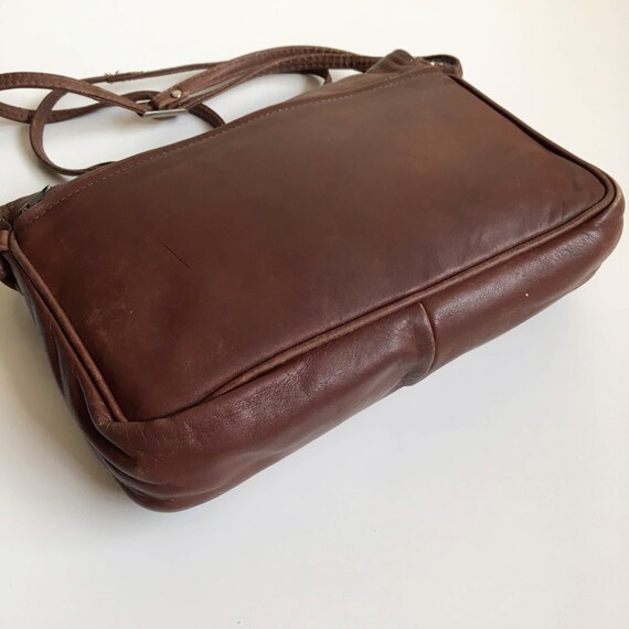 Distressed Leather Brown Beige Crossbody Bag, Boh… - image 7