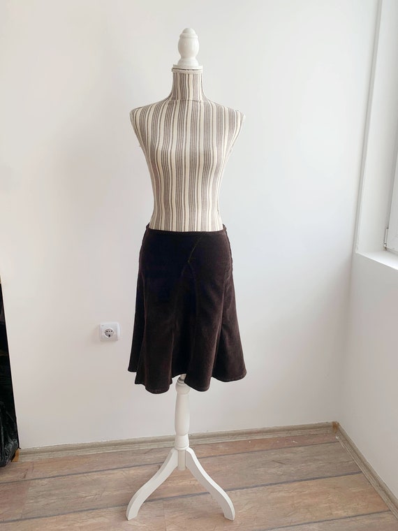 Vintage Brown Corduroy Skirt for Women Size S, Co… - image 5