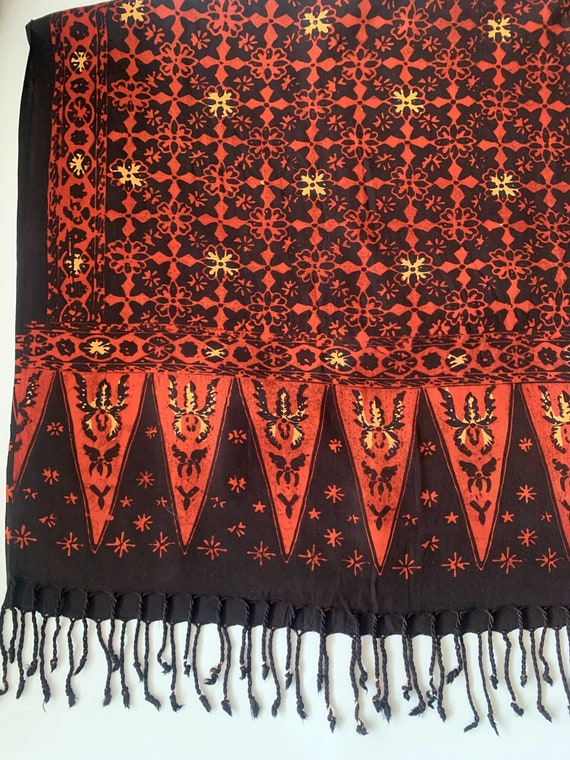 Vintage Indian Shawl for Women in Dark Brown Bric… - image 3