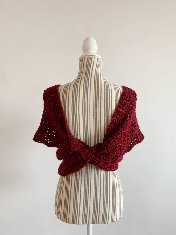 Echarpe Femme 2022 Nouvelle Année Rouge Tricotée En Laine