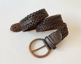 Handmade Braided Brown Leather Belt boho festival 2286 Western Hand-Woven Braided Genuine Full Grain Leather  main image 4