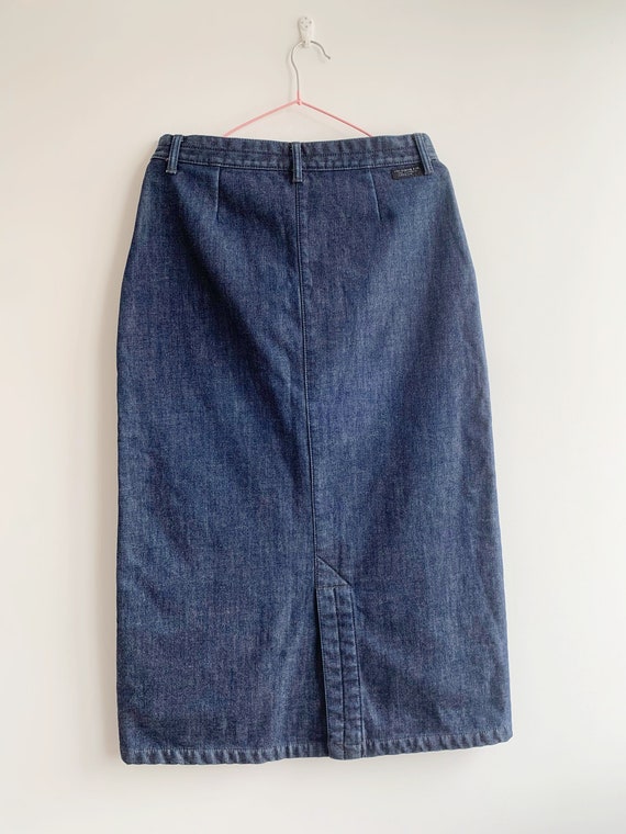 Levis Dark Wash Blue Denim Long A Skirt for Women… - image 6