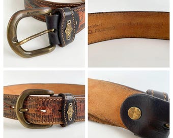 Vintage 80s EL CAMPERO Tooled Leather Belt for Women 68 - 82  display picture 3