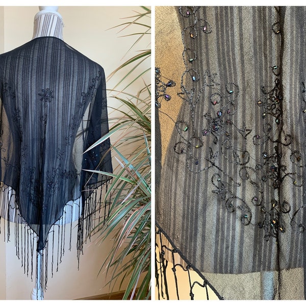 beaded chiffon shawl