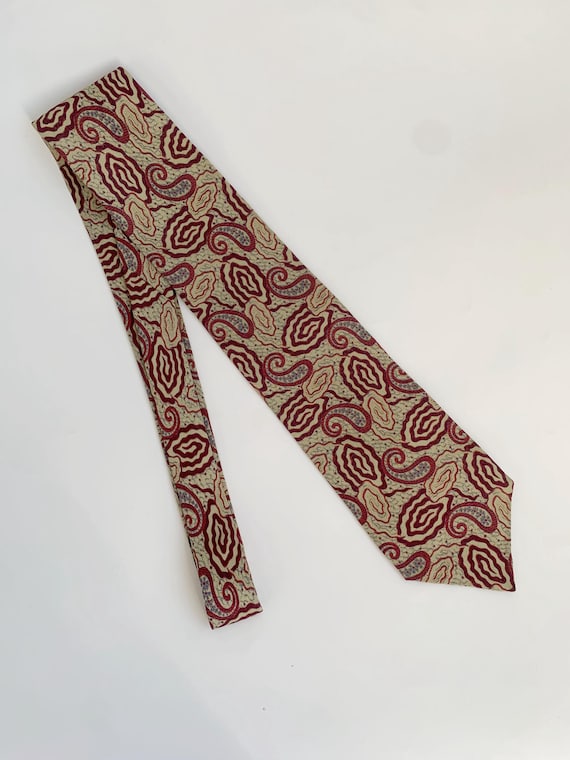 Vintage Giorgio Armani Silk Tie, Luxury Paisley Necktie for Men, Italian Designer Men's Fashion Gift for Him, Retro Novelty Print Neck Tie