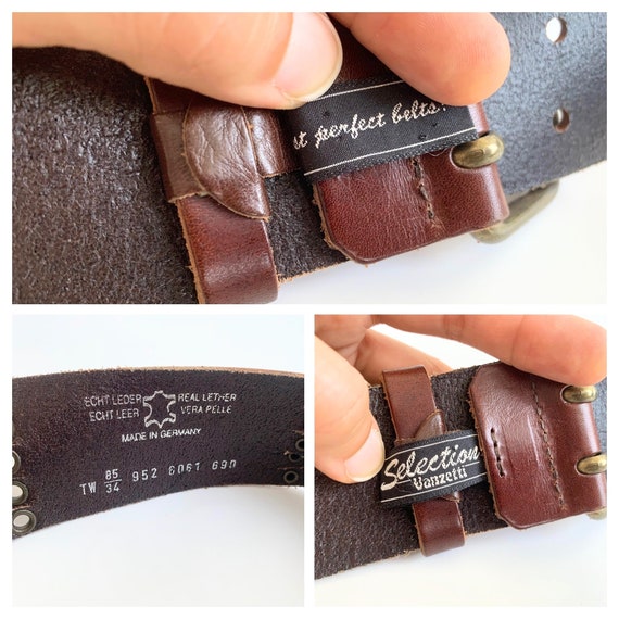 Pieces Womens Boho Brown Leather Mixed Metal Stud Belt without Buckle Size 85 Brown Woven Leather Belt for Women 85 Cm 34 main image 3