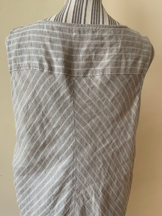 Vintage Light Grey Pure Linen Top For Women Size … - image 7