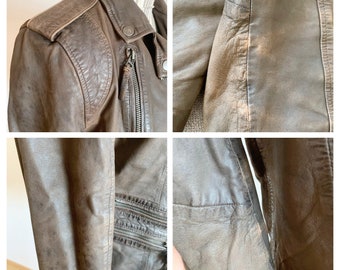 ゆっけ✨ real leather jacket brown y2k Vintage Y2K Women's Real Leather Jacket Size 40 M, Taupe