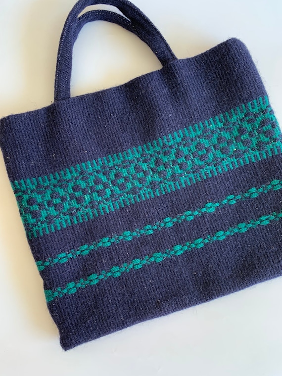 Handwoven Tribal Kilim Bag, Woven Wool Carpet Pur… - image 6