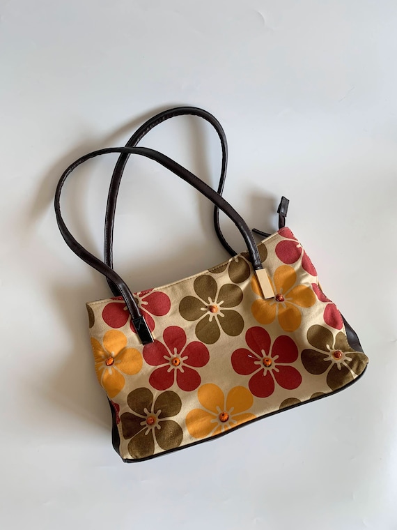 Vintage 90s Cotton Canvas Tote Bag with Zipper, R… - image 3