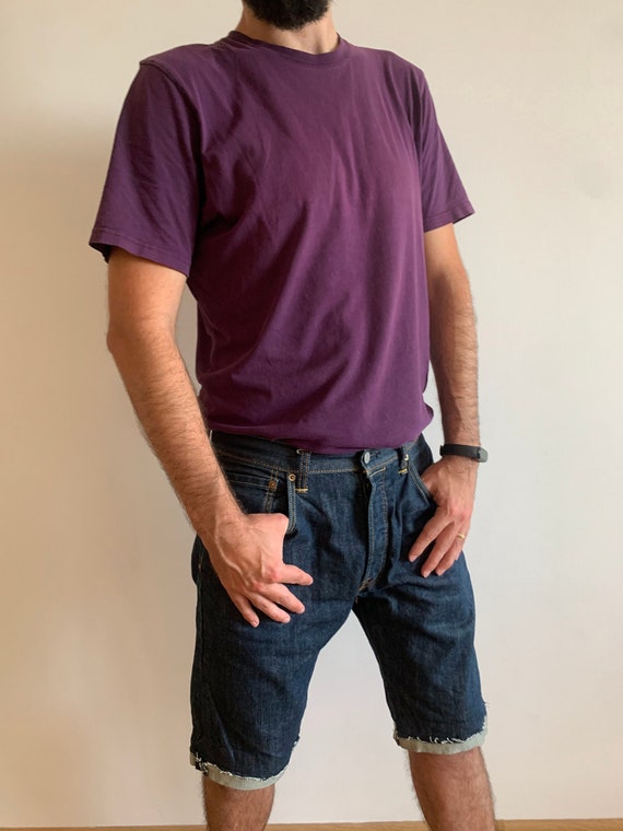 Vintage Levi's Shorts 501 W 34/ L 32, Dark Blue Cut Off Jean Shorts, Men Denim Shorts, Medium Size Regular Fit Casual Cargo Short Jeans