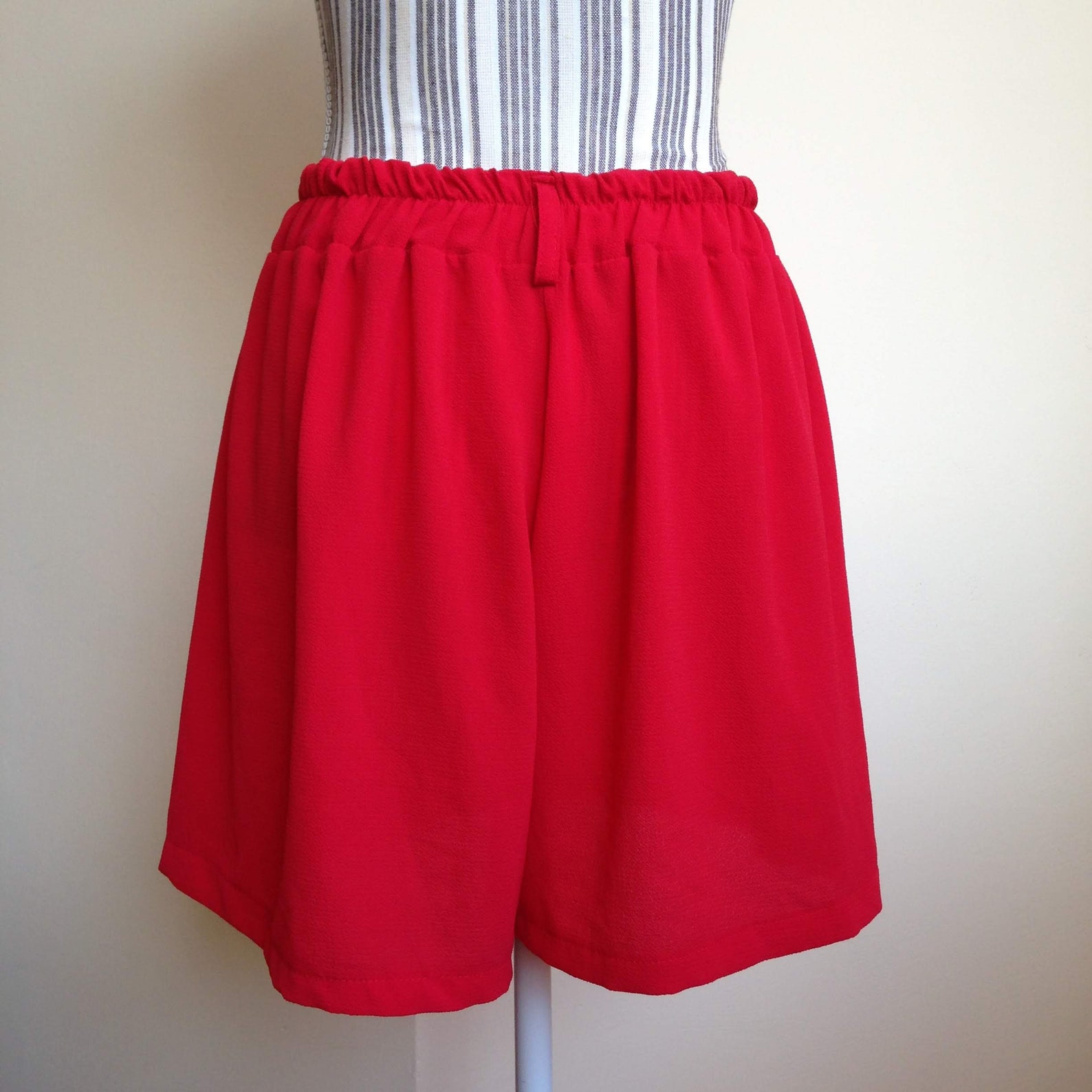 Bright Red Flowy Short See Through Shorts Women Summer Pants - Etsy