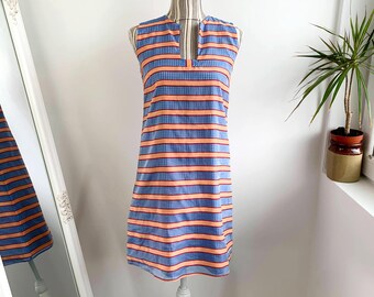 Vintage Cotton and Silk Dress Size S At Insight Andrea Turchi, Light Blue Salmon Orange Y2K Dress, Short Summer Dress, Sleeveless Sun Dress