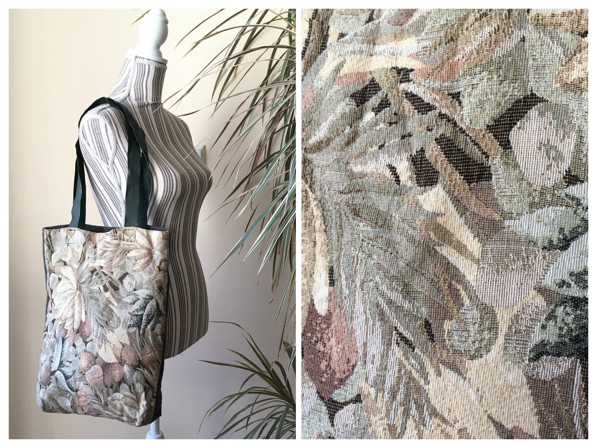 Vintage Floral Tapestry Handbag
