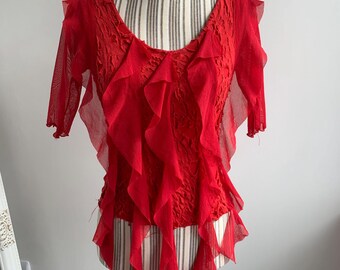 THEREDTHREAD】S motif tulle tops