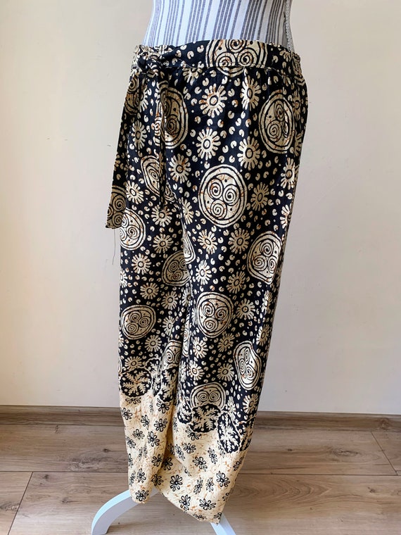 Vintage Tribal Wide Leg Harem Pants, Boho Floral … - image 5