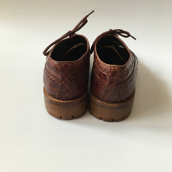 Threaded Pear Kara Vintage Plaid Lace Up Flat Shoes