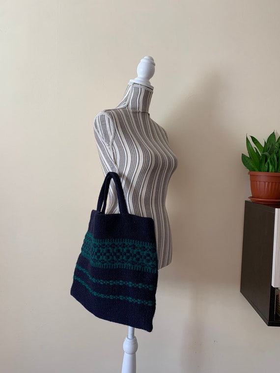 Handwoven Tribal Kilim Bag, Woven Wool Carpet Pur… - image 3