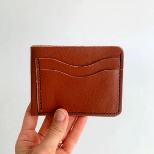 Vintage 70er Jahre Camel Braun Bifold Leder Brieftasche, Herren Echtleder Brieftasche aus Echtleder, Klassische Minimalistische Kartenhalter, Ehemann Geburtstagsgeschenk