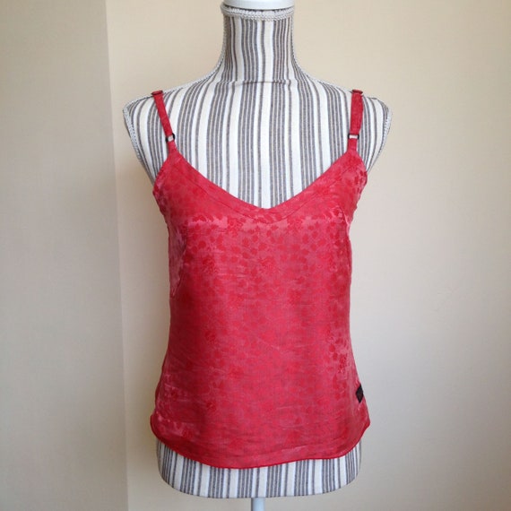 Red Silk Cami Top and Button Up Waistcoat for Wom… - image 7