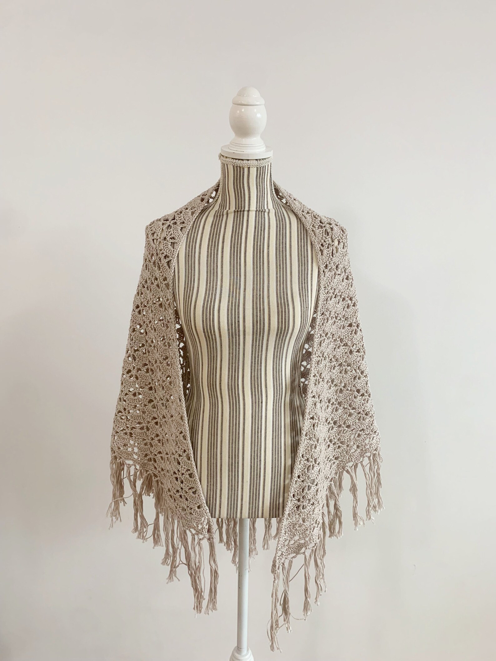 Châle Vintage LIBERTY En Laine D'Italie - Multicolore Géométrique - Fait Main & Surdimensionné